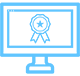Computer screen with award icon